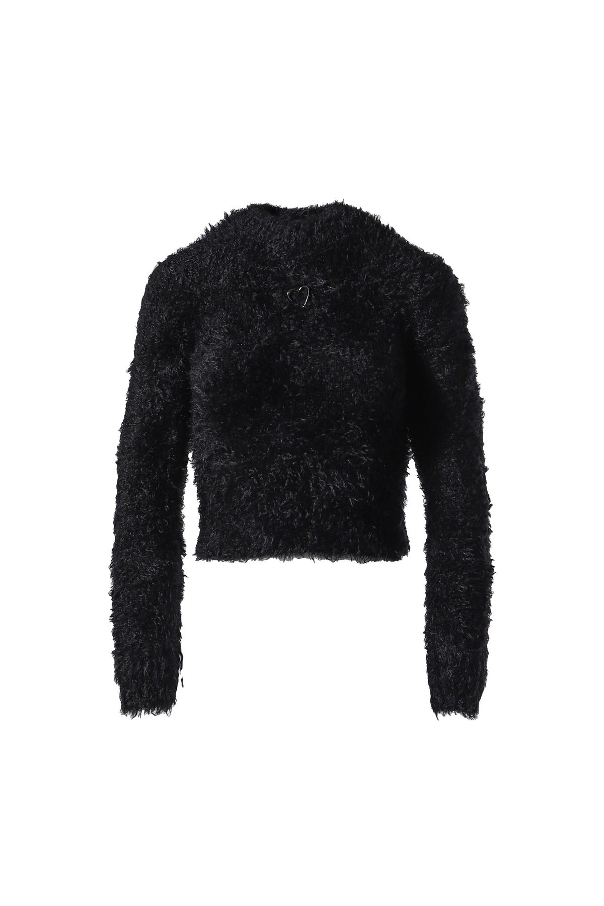 SHAGGY CUT-OUT KNIT / BLK