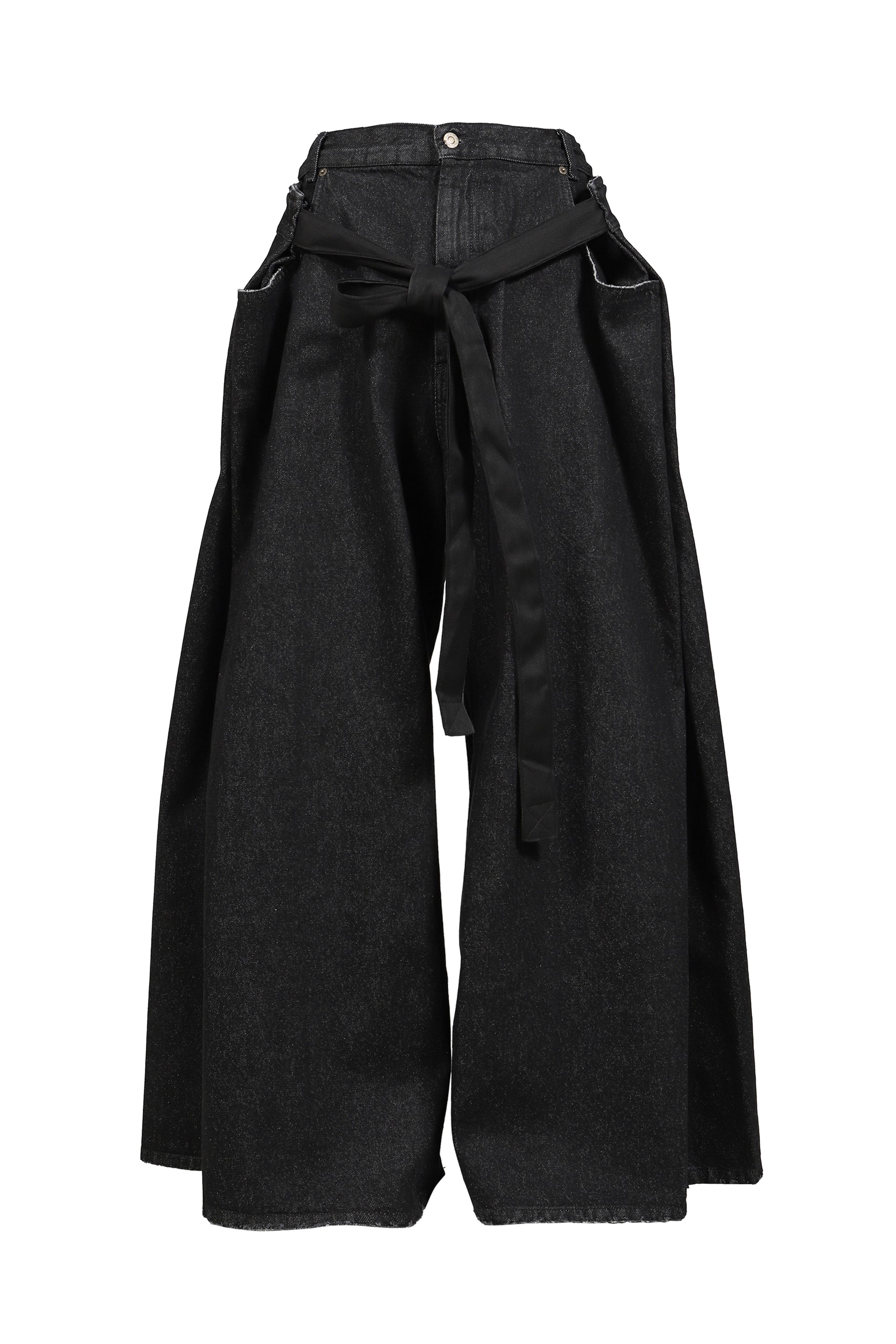 TIE MAXI PANTS / STRONG RINSED BLK