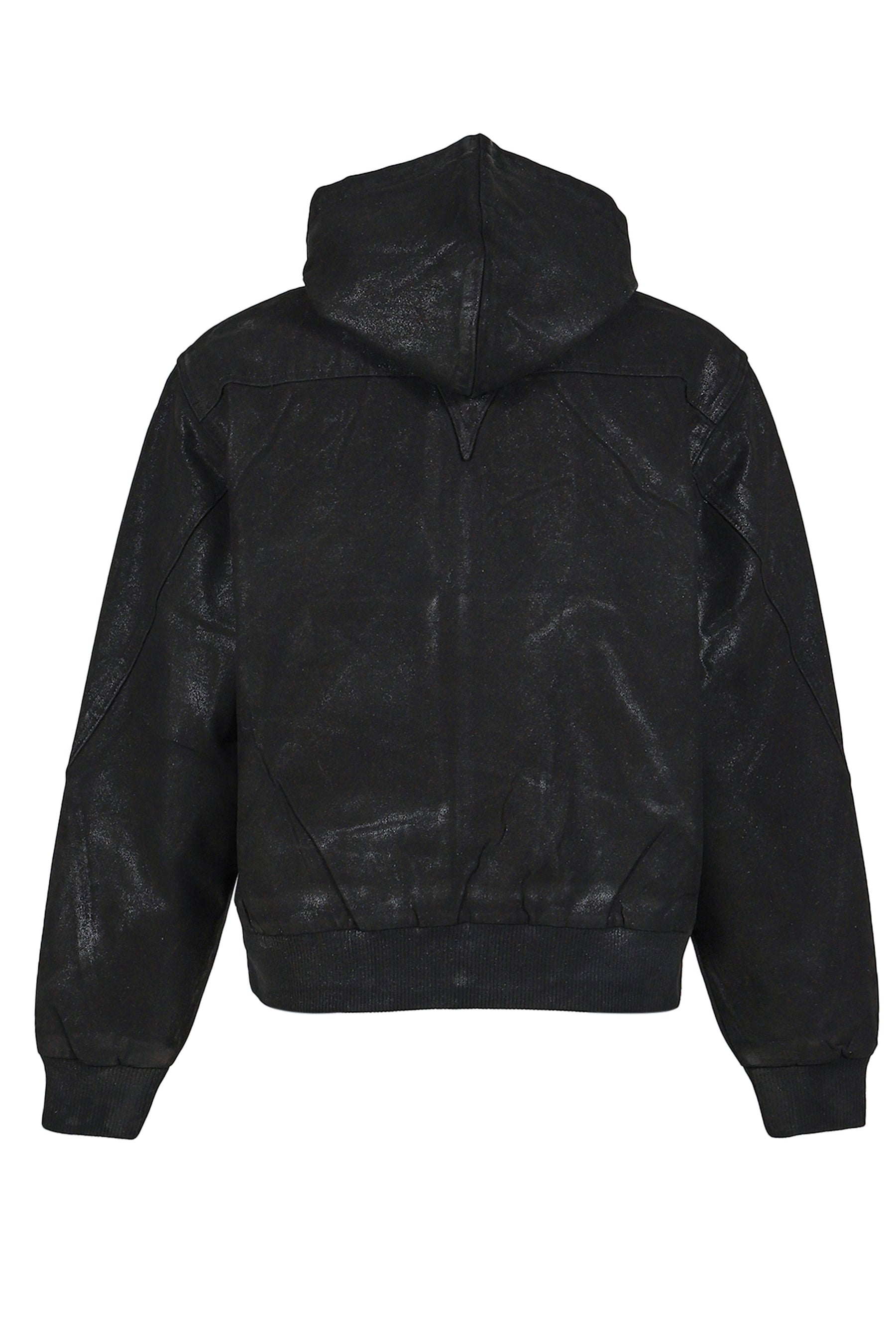 HOODED MECHANIC JACKET / WAXED BLK 