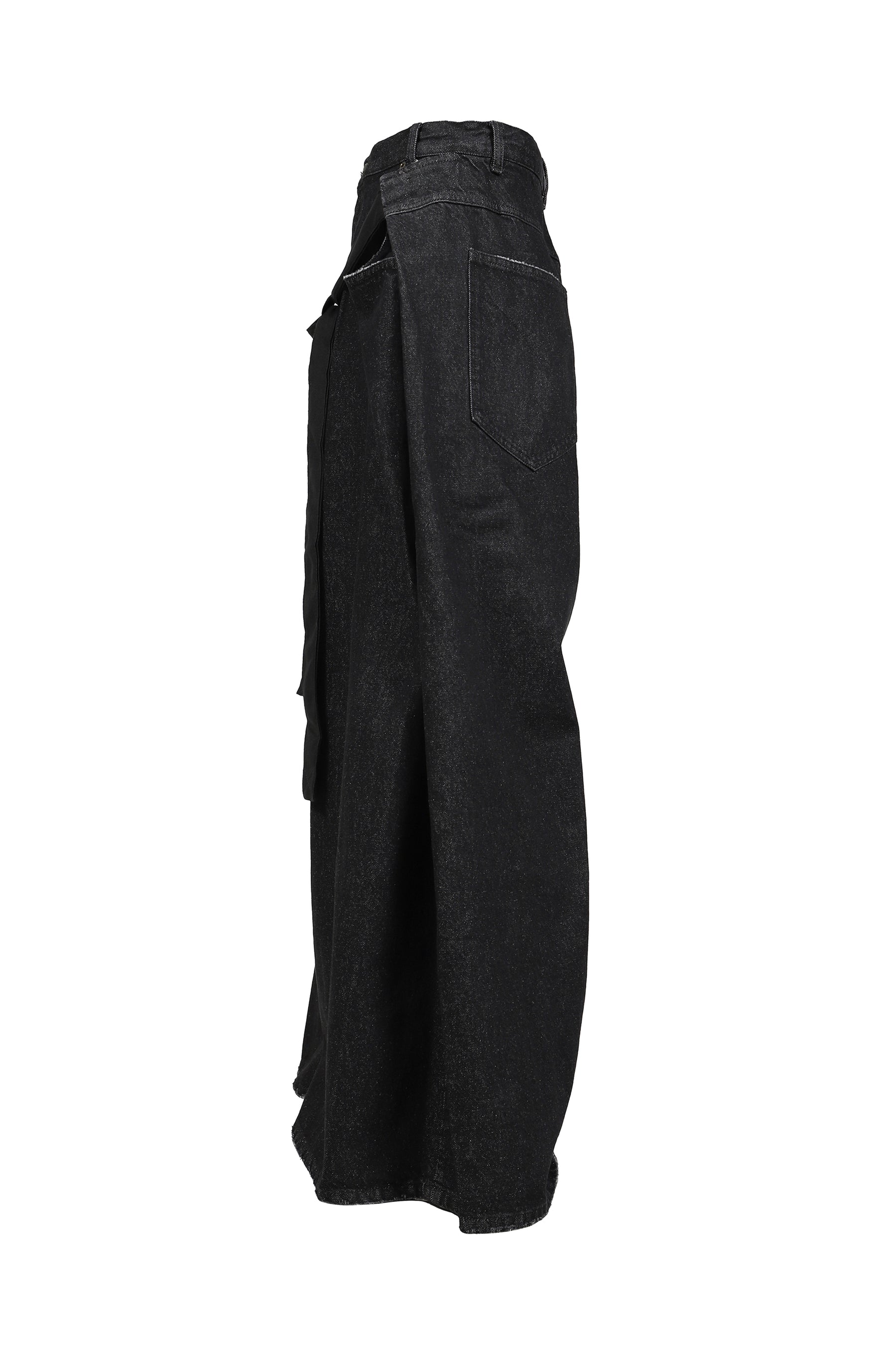 TIE MAXI PANTS / STRONG RINSED BLK