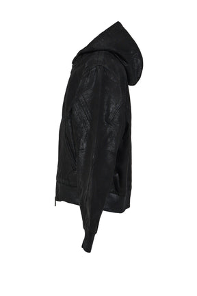 HOODED MECHANIC JACKET / WAXED BLK 