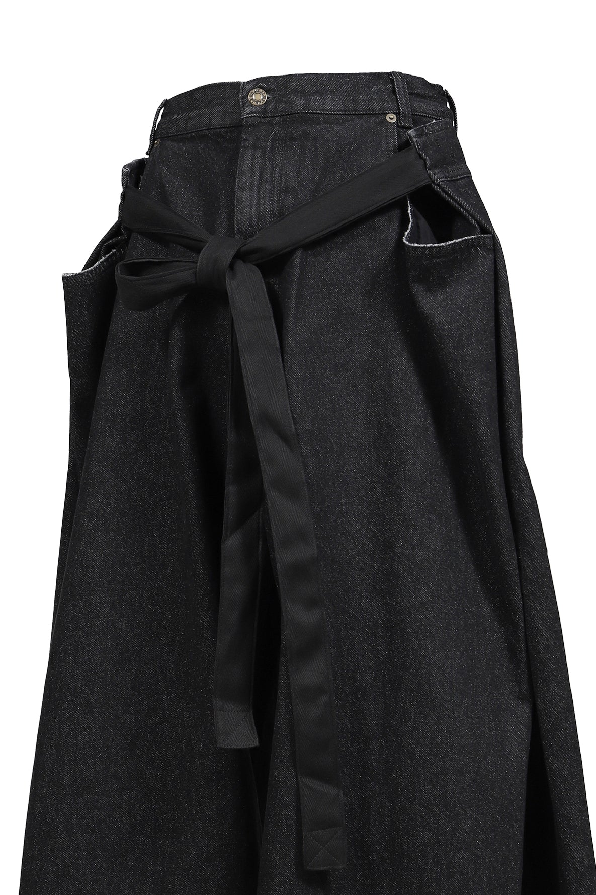 TIE MAXI PANTS / STRONG RINSED BLK