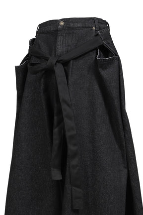 TIE MAXI PANTS / STRONG RINSED BLK