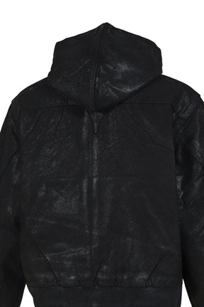HOODED MECHANIC JACKET / WAXED BLK 
