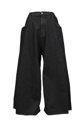 TIE MAXI PANTS / STRONG RINSED BLK