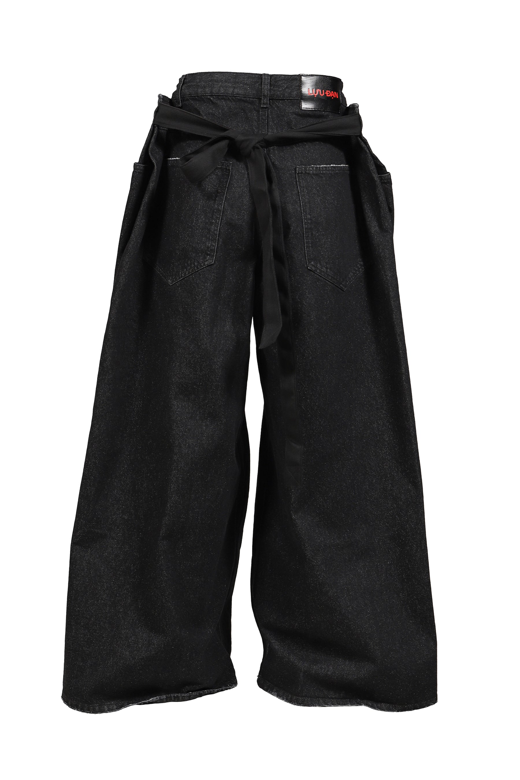 TIE MAXI PANTS / STRONG RINSED BLK