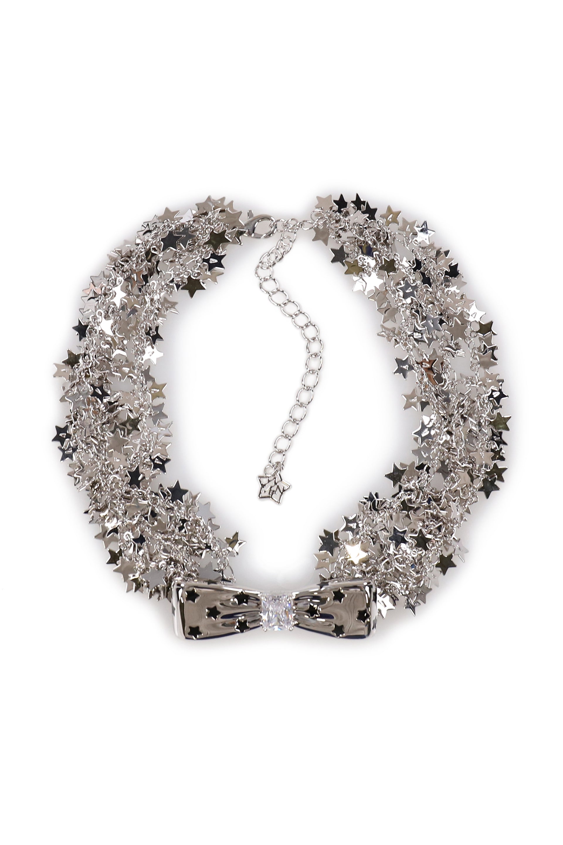 STAR POLKA DOT BOWKNOT NECKLACE / SIL
