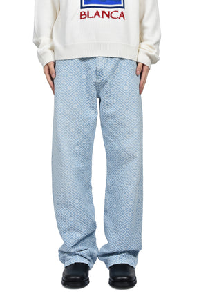 WASHED MONOGRAM JEANS / BLU