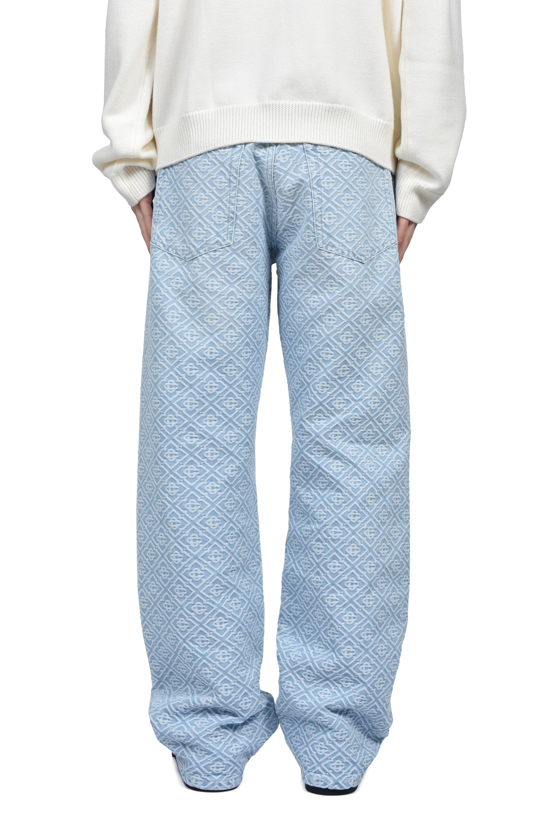 WASHED MONOGRAM JEANS / BLU