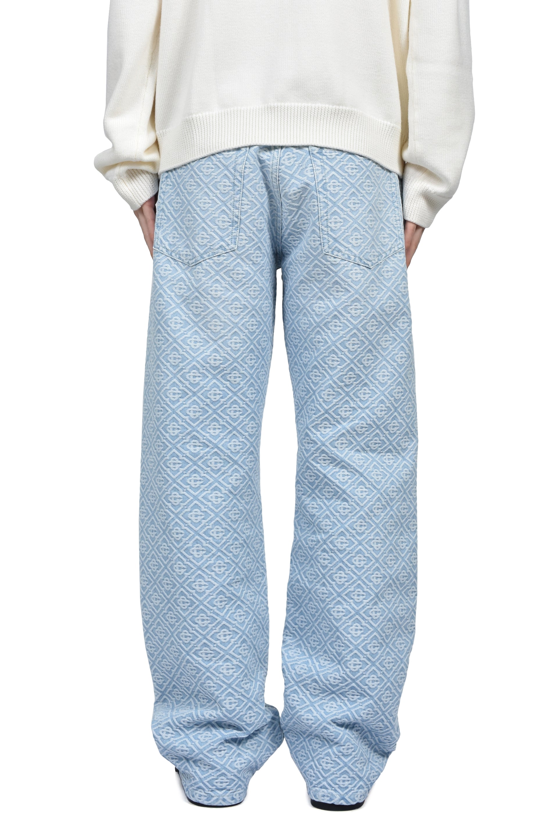 WASHED MONOGRAM JEANS / BLU