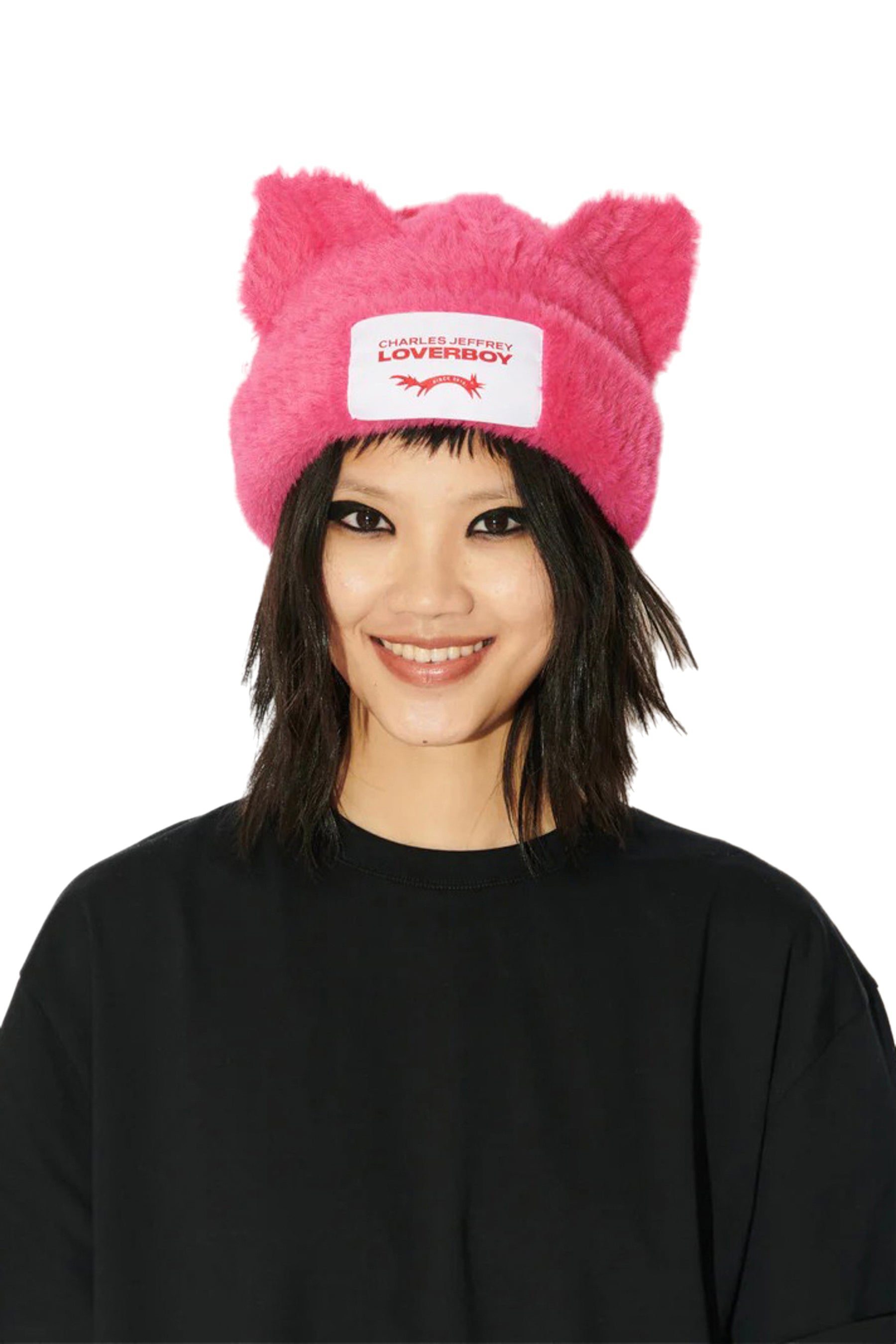 FLUFFY CHUNKY EARS BEANIE / PINK