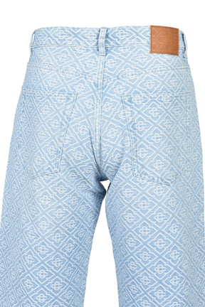 WASHED MONOGRAM JEANS / BLU