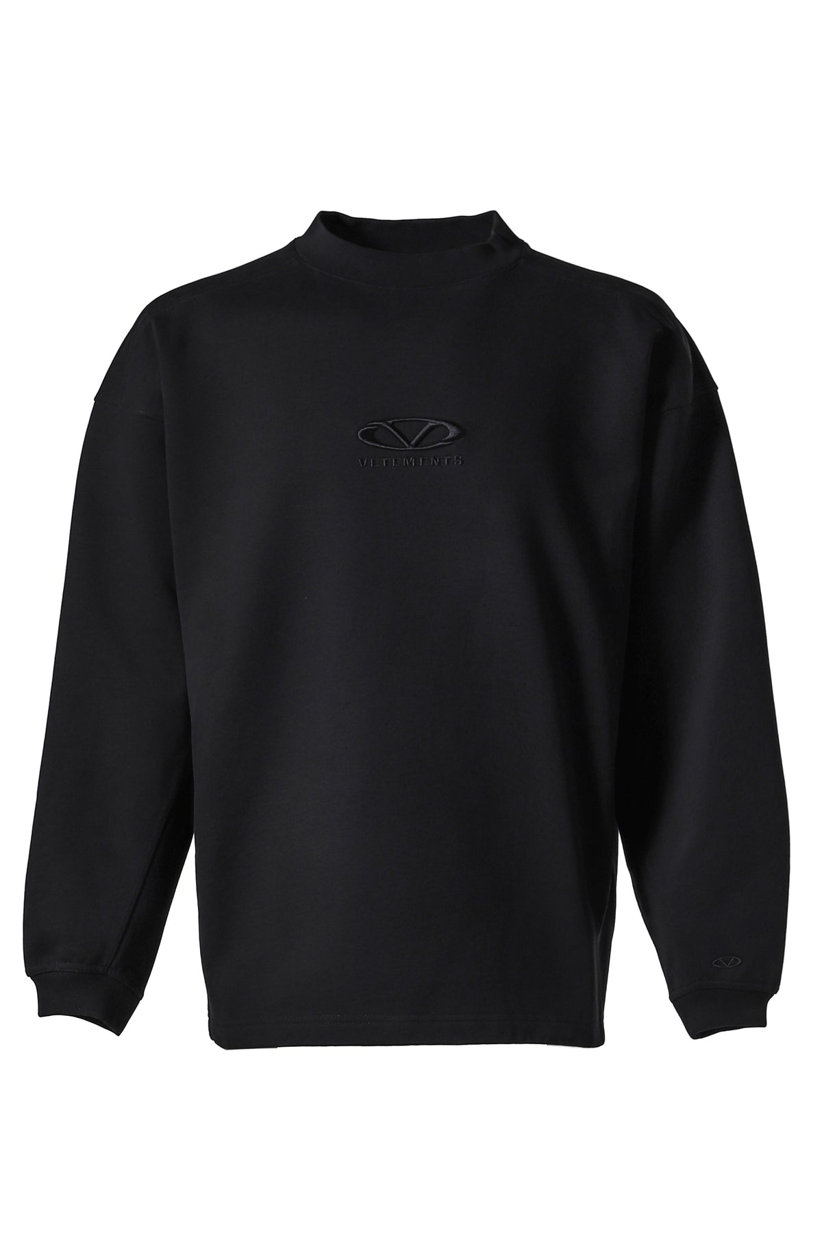 OVAL LOGO CROPPED CREWNECK / BLK BLK