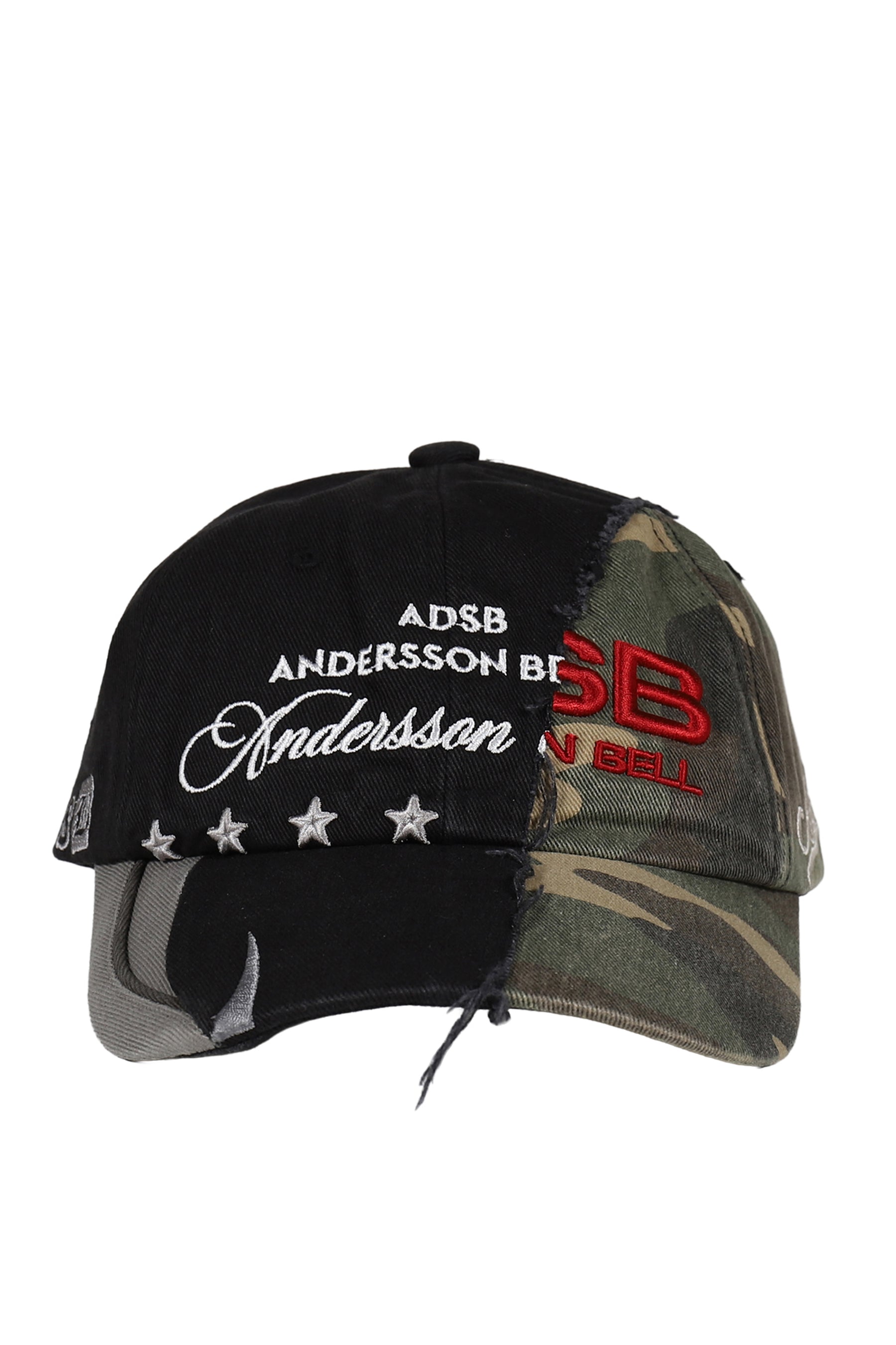 CAMOUFLAGE SPLIT PANELED CAP / BLK KHA
