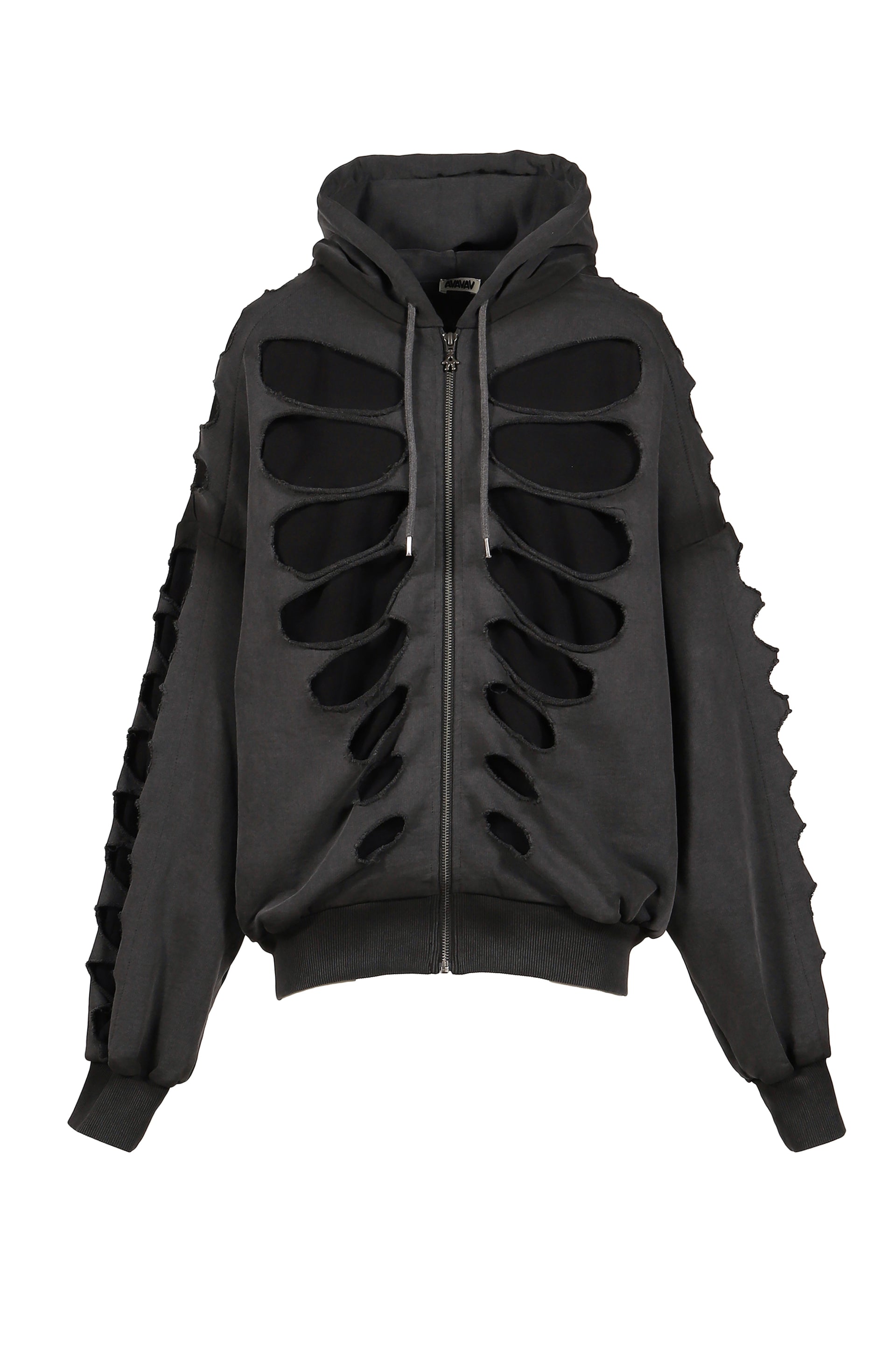 OS SHOULDERLESS HOODIE CUT-OUT BLACK / BLK