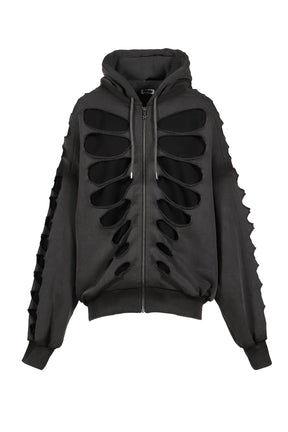 OS SHOULDERLESS HOODIE CUT-OUT BLACK / BLK 