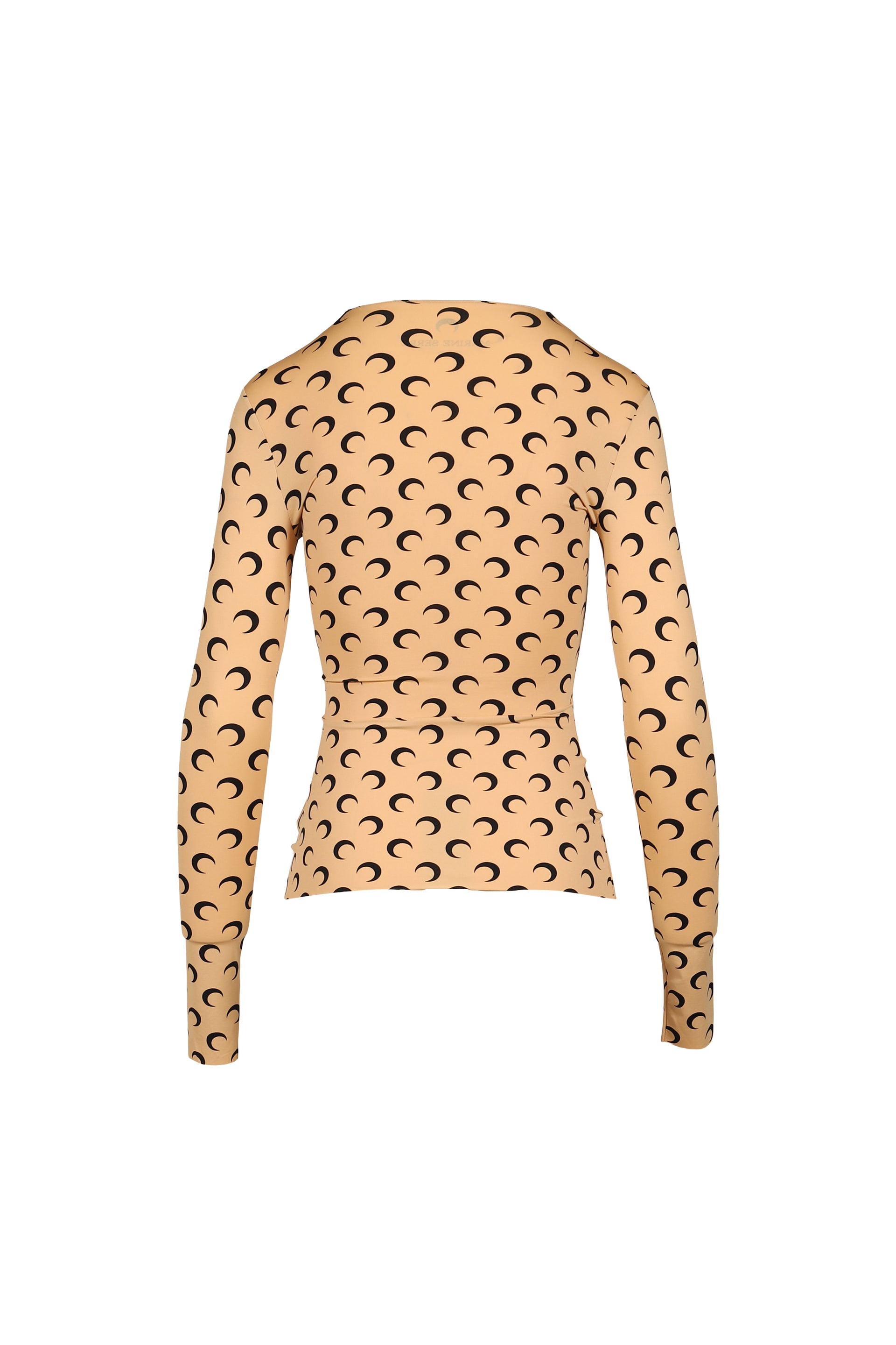 MOON PRINTED JERSEY LS CREWNECK TOP / TAN