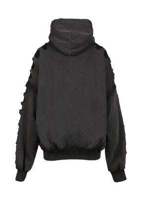 OS SHOULDERLESS HOODIE CUT-OUT BLACK / BLK 
