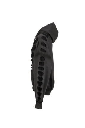 OS SHOULDERLESS HOODIE CUT-OUT BLACK / BLK 