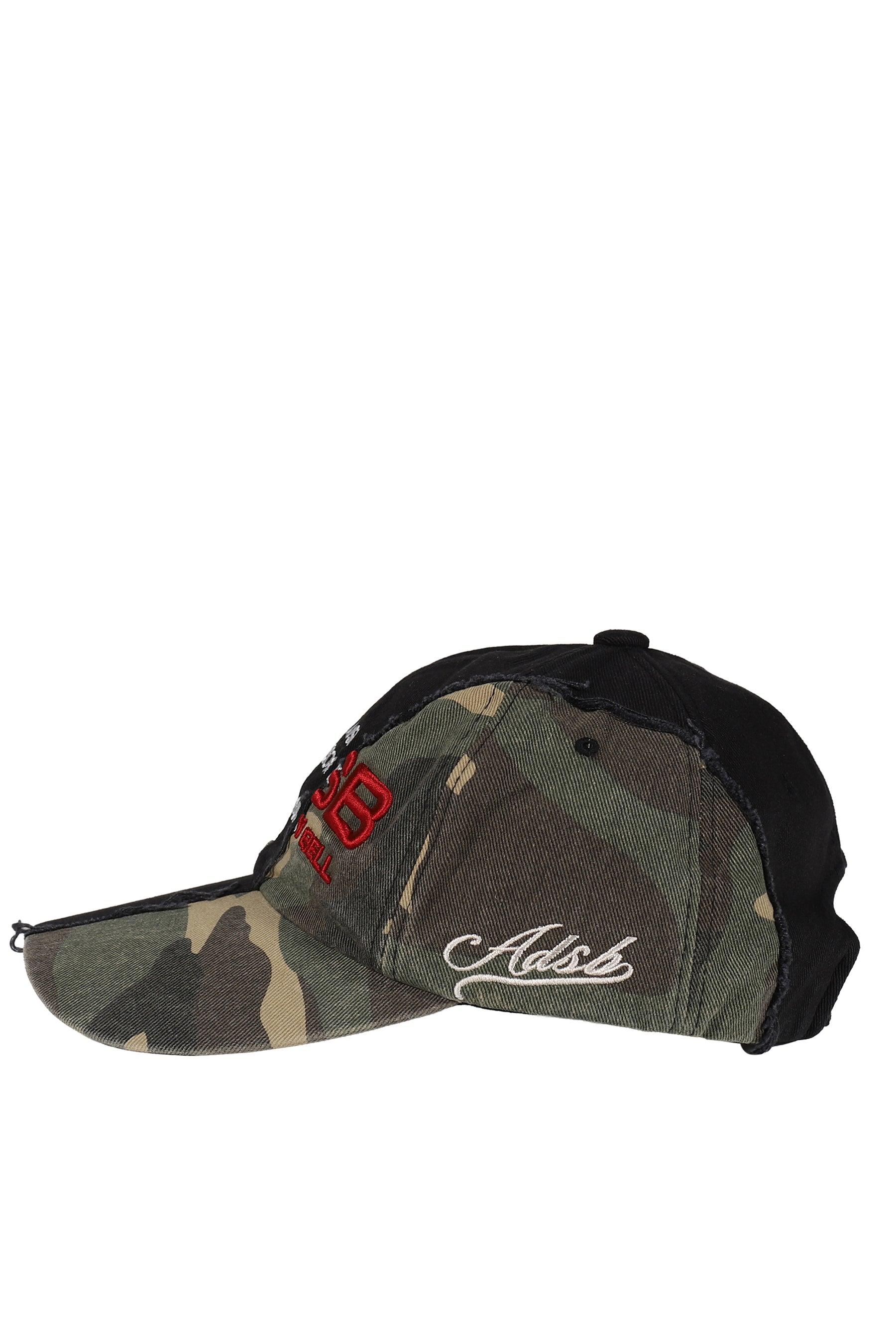 CAMOUFLAGE SPLIT PANELED CAP / BLK KHA