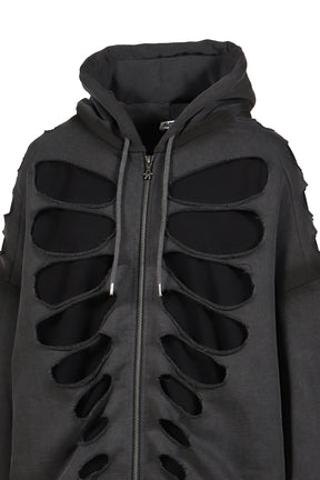 OS SHOULDERLESS HOODIE CUT-OUT BLACK / BLK 