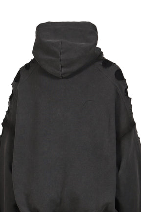 OS SHOULDERLESS HOODIE CUT-OUT BLACK / BLK 
