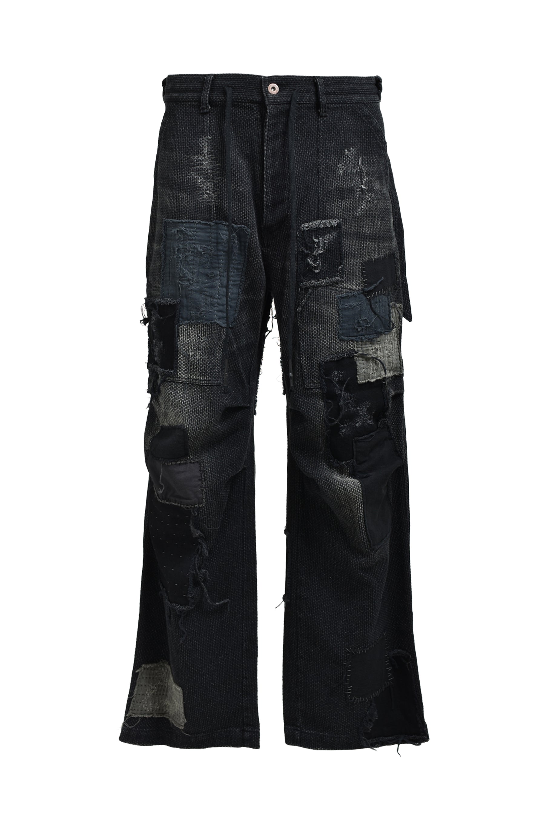 CRUST SASHIKO JACQUARD WIDE PANT / BLK