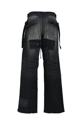 CRUST SASHIKO JACQUARD WIDE PANT / BLK
