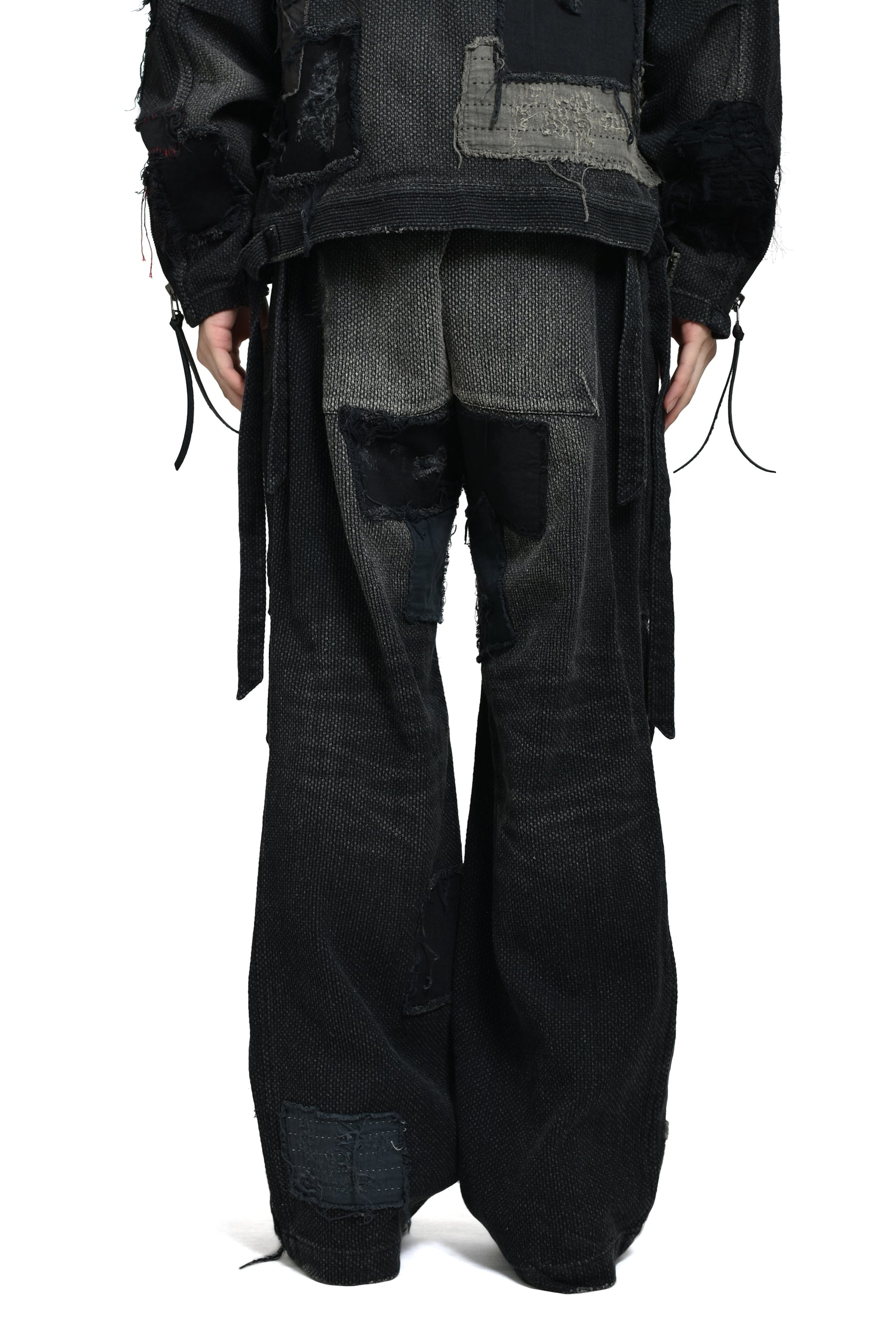CRUST SASHIKO JACQUARD WIDE PANT / BLK