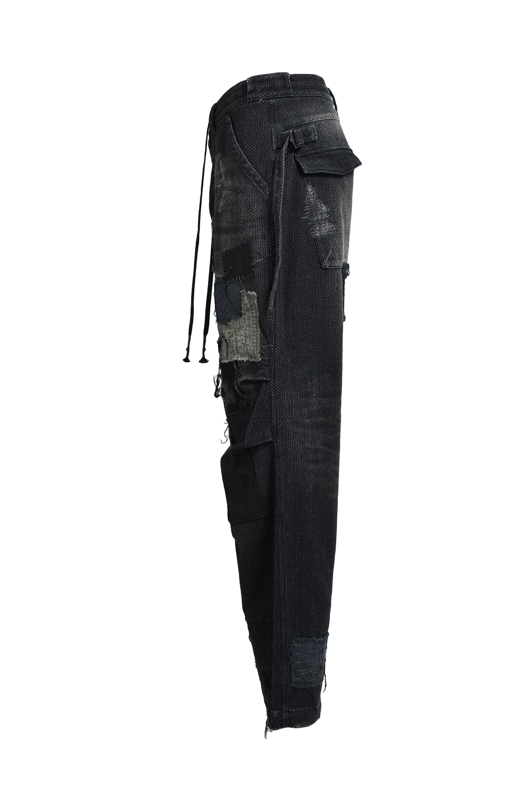 CRUST SASHIKO JACQUARD WIDE PANT / BLK