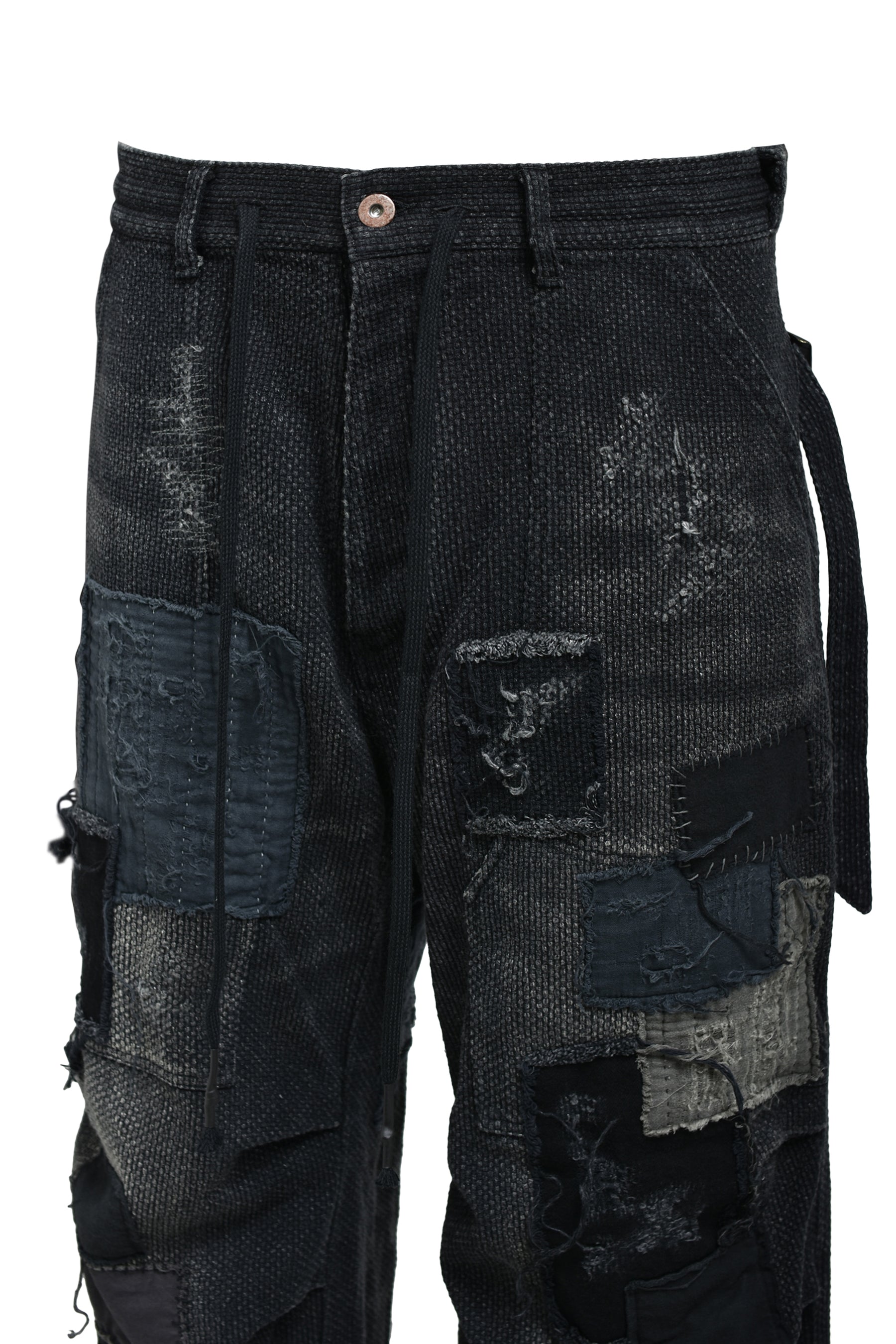 CRUST SASHIKO JACQUARD WIDE PANT / BLK