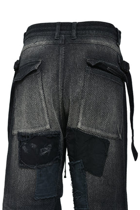 CRUST SASHIKO JACQUARD WIDE PANT / BLK