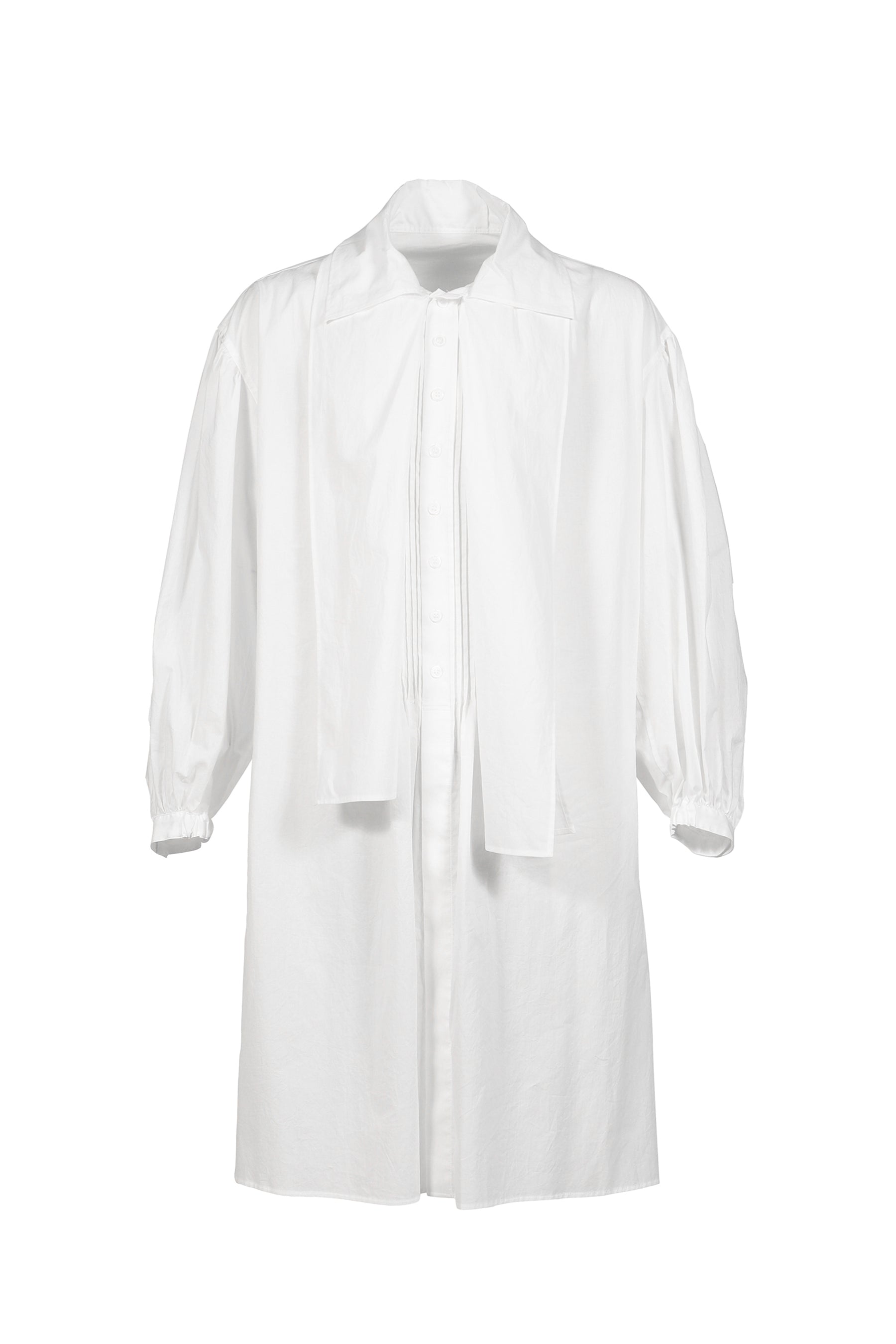 COTTON FRINGE GATHER SHIRT / O.WHT