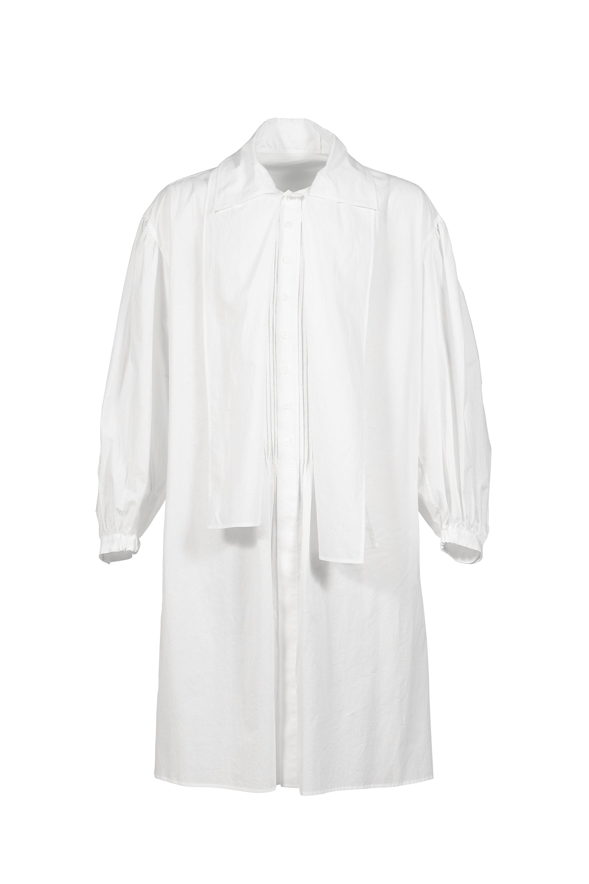 COTTON FRINGE GATHER SHIRT / O.WHT