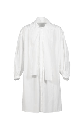 COTTON FRINGE GATHER SHIRT / O.WHT