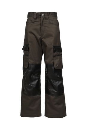 DECKARD COTTON GABARDINE X LEATHER COMBINATION PAINTER / CHA