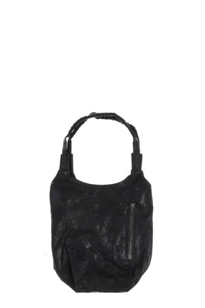 "ESCROC" CROSSBODY LEATHER BAG / BLK