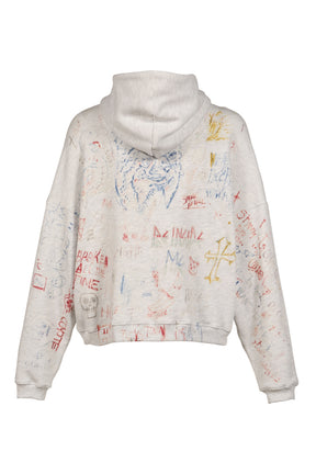 JOSHUA TREE DOUBLE ZIP HOODED SWEATSHIRT / CRM / MULTI