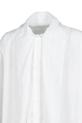 COTTON FRINGE GATHER SHIRT / O.WHT