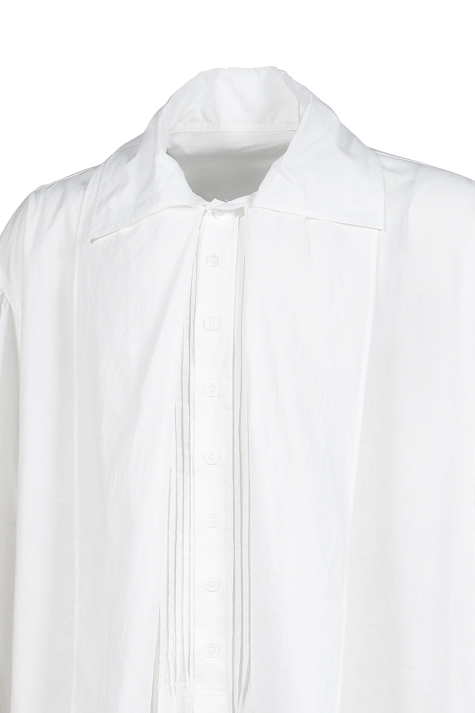 COTTON FRINGE GATHER SHIRT / O.WHT