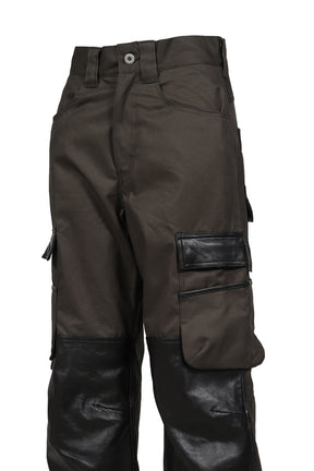 DECKARD COTTON GABARDINE X LEATHER COMBINATION PAINTER / CHA