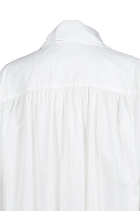 COTTON FRINGE GATHER SHIRT / O.WHT