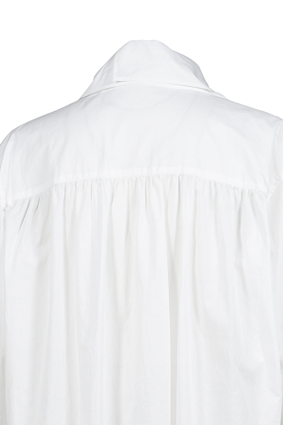 COTTON FRINGE GATHER SHIRT / O.WHT