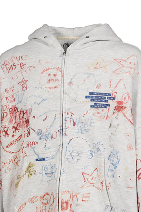 JOSHUA TREE DOUBLE ZIP HOODED SWEATSHIRT / CRM / MULTI