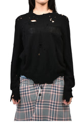 DISTRESSED JUMPER / BLK