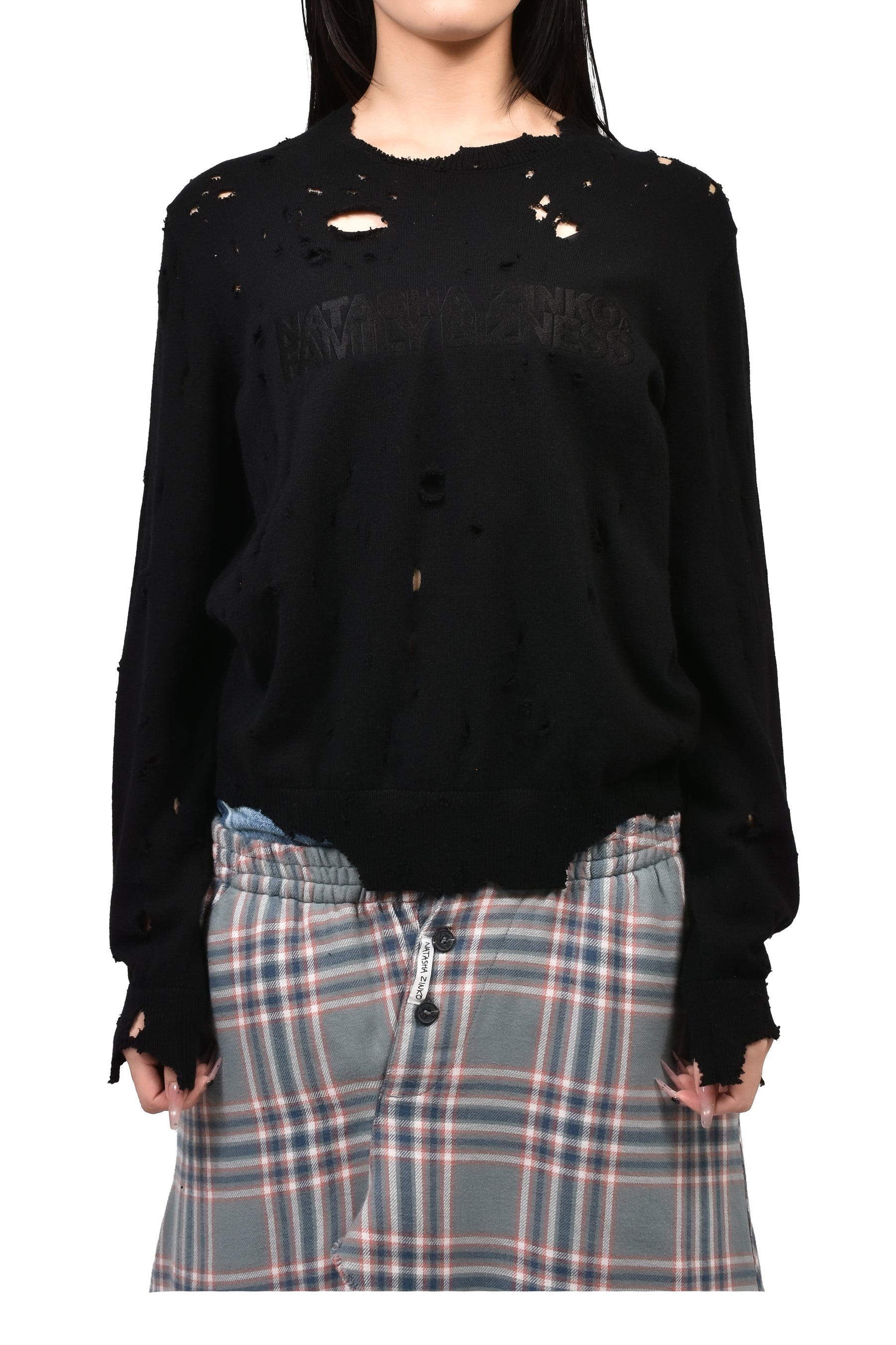 DISTRESSED JUMPER / BLK