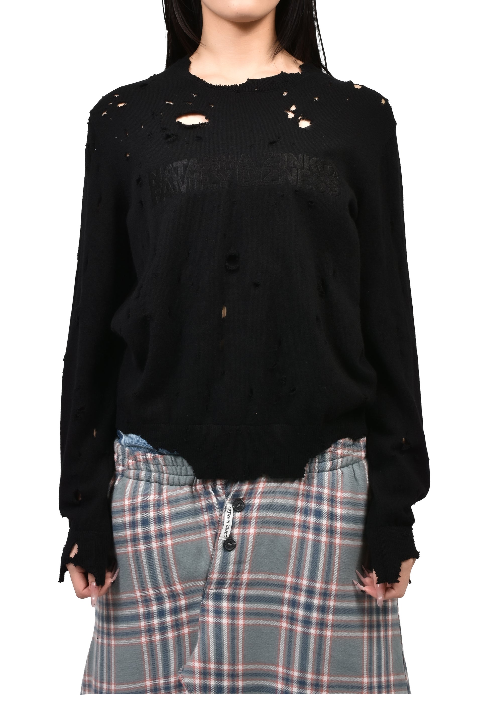 DISTRESSED JUMPER / BLK