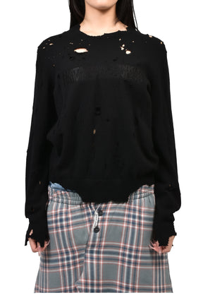 DISTRESSED JUMPER / BLK