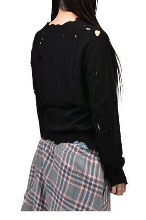 DISTRESSED JUMPER / BLK