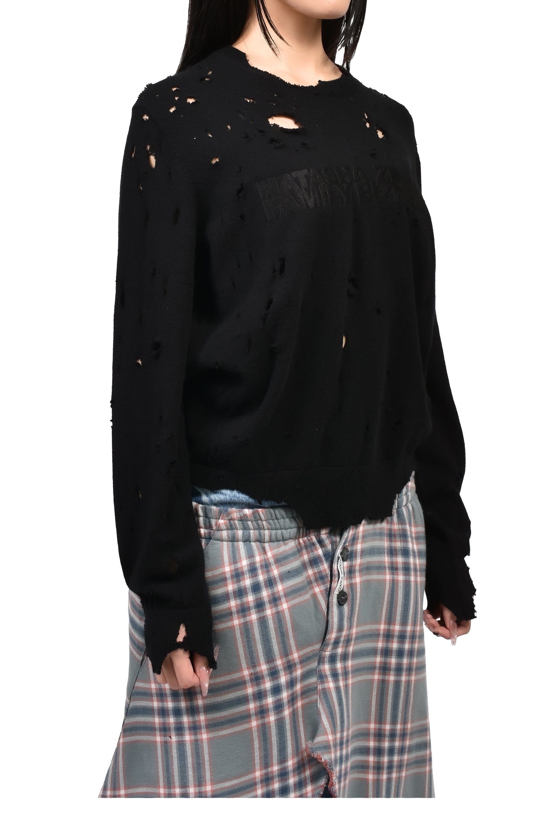 DISTRESSED JUMPER / BLK